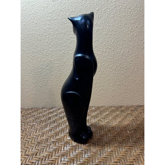 Vintage Art Nouveau Siamese Cat Statue Figurine 11.5" Tall - Picture 3 of 7